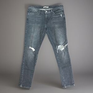 Levi's Women's 711 Skinny Jean Faded Black Distressed Size 31